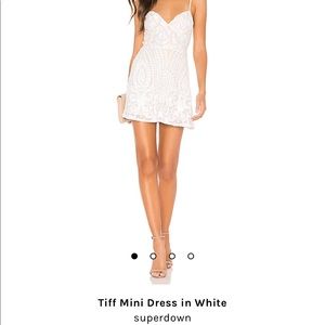 Superdown Tiff mini white party dress